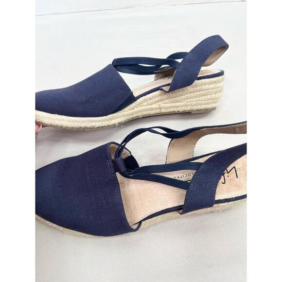 LifeStride Katrina 2 Shoes Size US 8.5 Navy Blue Espadrilles Wedge Canvas - Picture 11 of 13